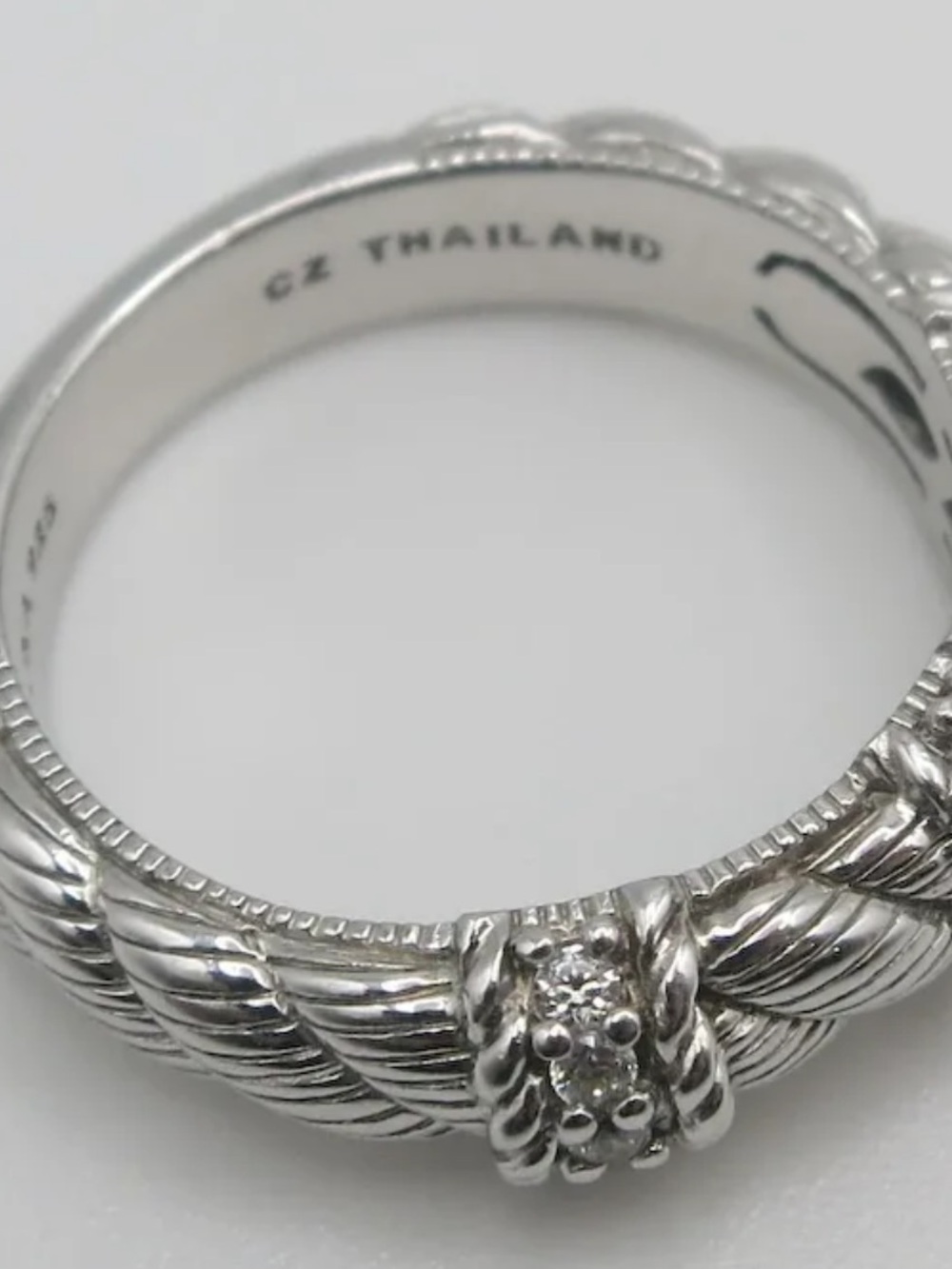 Judith Ripka Silver Braided Floral Band Ring - Picture 3 of 15